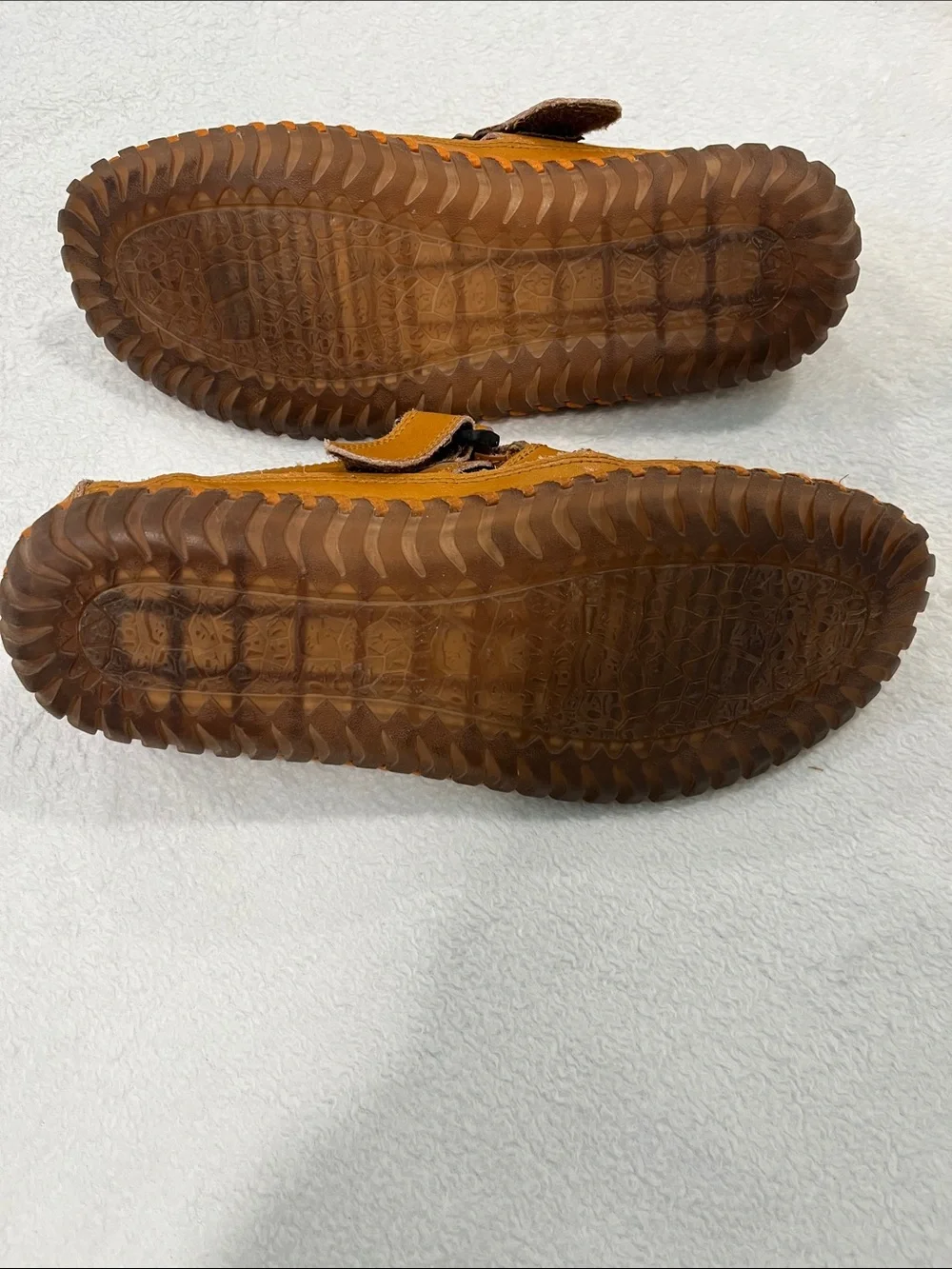 Men’s Tan Faux Leather-Like Woven Fisherman Sandals with Hook-and-Loop Strap